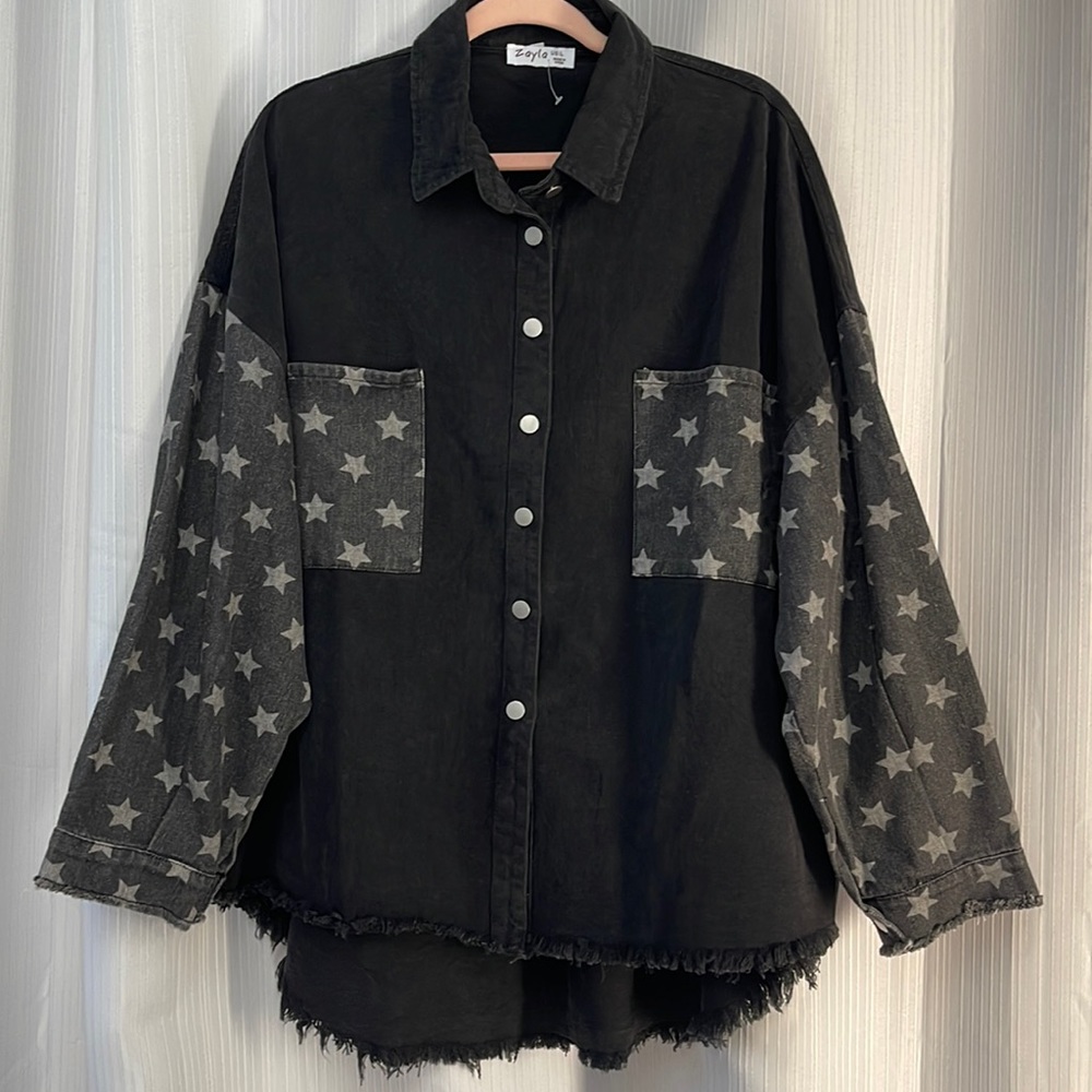 Zayla‎ Jean Oversized Shacket Large